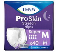 TENA ProSkin Stretch Pull-Up Briefs, Night Medium | 4 Packs of 10