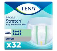 Tena ProSkin Unisex Stretch Plus Briefs, Adult Diapers with Tabs, Maximum Absorbency, Incontinence and Bladder leaks Control, 3XLarge, 32 Count