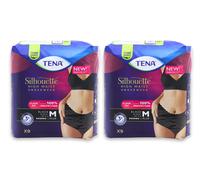 Tena Silhouette High Waist Underwear Black Medium 9 Pack X 2