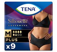 Tena Silhouette High Waist Underwear Plus Black Medium, Pack of 9