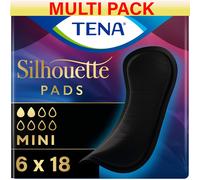 Tena Silhouette Noir Pads Mini - 6 Packs of 18