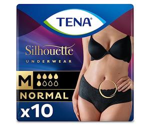 Tena Silhouette Normal Noir Pads, Pack of 10