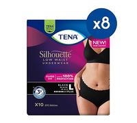 Tena Silhouette Pants Plus Large Low Waist Black 10s 8 Pack Bundle