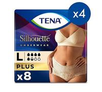 TENA Silhouette Plus Creme Lady Incontinence High Waist Pants - Large - 4 packs of 8 bundle