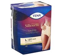 TENA Silhouette Plus High Waist - Female Incontinence Disposable Absorbent Underwear - Postpartum - for Moderate to Heavy Bladder Leakage - Cream - Size L - 1 Pack of 8 Pieces