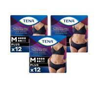 TENA Silhouette Plus Low Waist Black Medium 12 Pack pack