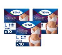 TENA Silhouette Plus Low Waist White Large 10 Pack pack