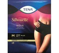 TENA Silhouette Plus Noir x9 - Underwear for Incontinence and Abundant Urine Loss - Comfortable and Breathable Design - 9 Disposable Panties - Black