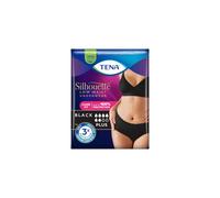 TENA Silhouette Plus Pants Low Waist Black Underwear, Size Medium, Close Fit, 100% Protection | 2 Packs of 12