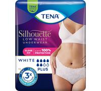 TENA Silhouette Plus Pants Low Waist Large Underwear, Close Fit, Up to 100% Protection, White, Plus Pants | 6 Packs of 10