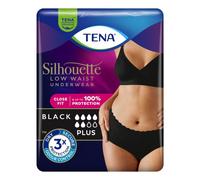 TENA Silhouette Plus Pants Low Waist Underwear, Black, Medium Size, 100% Protection, Close Fit | Women Incontinence Underwear | 1