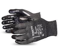 TENACTIV COMPOSITE FILAMENT FIBRE LEVEL-5 CUT-RESISTANT KNIT GLOVE WITH FOAM NITRILE PALMS BLACK 05