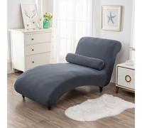 TENAGE Chaise Lounge Covers Extra Large Armless Chair Slipcover Armless Wingback Chair Slipcover New Wear-Resistant Universal Sofa Cover Stretch Couch Cushion Covers 2pcs darkgray