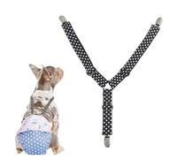TenaLucy Dog Nappy Suspenders, Female Dog Braces, Black with White Polka Dots
