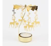 TenaLucy Rotating Candle Holder, Tea Light Carousel Lantern Carousel Rotating Candle Holder Tea Light Carousel Gold, Rotating Tea Light Holder with Angel Snowflake, for Table Decoration (Deer)