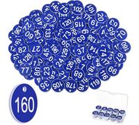 Tenare 1-200 Plastic Table Numbers with Hole Engraved Numbered Tags Waterproof Small ID Tags Discs Table Numbers for Outdoor Cafe Dormitory Restaurant Locker Hotel Gym Without Key Rings(Navy Blue)