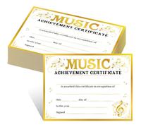 Tenare 100 Pcs Award Certificates Certificate of Achievement Graduation Diploma Certificates of Completion School Teachers to Children Recognition for Award Certificate Supplies(Golden Music)