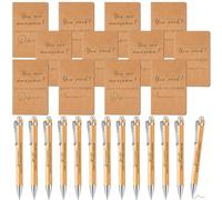 Tenare 12 Sets Inspirational Gifts for Students from Teacher Includes Pocket Motivational Notebook Wood Bamboo Ballpoint Pen for Students Coworker Office Teacher Volunteer Present(Appreciation)