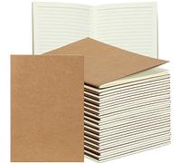 Tenare 16 Pcs Blank Cover A5 Lined Notebook 60 Pages/ 30 Sheets Notepads School Multipack Travel Journal Notebook for Student Diary Memo Office Supplies, 8.27 x 5.51''(Kraft Brown)