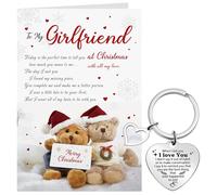 Tenare 2 Pcs Christmas Girlfriend Card Bear Gifts and Girlfriend Keyring from Boyfriend When I Tell You I Love You Keychain Greeting Card for Women Wife Girlfriend Her Envelope Gift for Christmas
