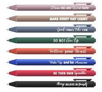 Tenare 24 Pcs Positive Affirmation Pens Motivational Inspirational Christian Catholic Quote Bible Verse Retractable Thank You Appreciation Black Pen Gift for Colleagues Teachers Nurse School(Classic)