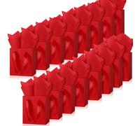 Tenare 24 Pcs Small Gift Bags with Handles Mini Paper Bags with Tissue Paper for Father's Day 4th of July, Summer Party Favors Gift Wrapping(4×2.75×4.5 Inch,Red)