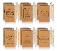 Tenare 24 Pcs Thank You Gifts Bulk Includes 12 Motivational Bamboo Pens 12 Motivational Spiral Notebooks Employee Appreciation Gifts for Christmas Graduation Teachers Employees Colleagues