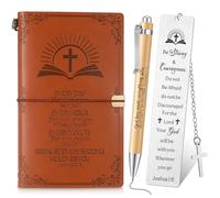 Tenare 3 Pcs Christian Gift Including Christian Notebook Bible Leather Journal Bible Ballpoint Pen Verse Bookmarks for Him Christmas Inspirational Religious Her Gifts