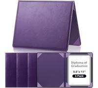 Tenare 3 Pcs Purple Leather Certificate Holder 8.5 x 11 Inch PU Colorful Phd Bachelor Master Diploma Cover Professional Award Folder for Official Graduation Competition Contest Charity