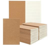 Tenare 30 Pcs A6 Notebooks Lined Bulk Blank Cover Journal Mini Notepads School Small Notebooks 60 Pages/ 30 Sheets Travel Pocket Notebooks for Memo Diary Office Supplies, 5.51 x 3.54'' (Kraft Brown)