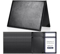 Tenare 50 Pcs Black Leather Certificate Holder 8.5 x 11 Inch PU Colorful Phd Bachelor Master Diploma Cover Professional Award Folder for Official Graduation Competition Contest Charity