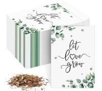 Tenare 50 Pieces Let Love Grow Seed Packets Not Include Seeds Wedding Hen Party Favours Bags for Guests Wildflower Seed Bags Eucalyptus Small Envelopes for Wedding Anniversary Baby Shower(Simple)