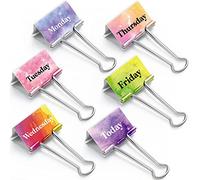 Tenare 6 Pieces Teacher Essentials Large Binder Clips 2 Inches Teacher Binder Paper Clips Office Back to School Gifts Classroom Supplies Management Supplies(Watercolor Style)