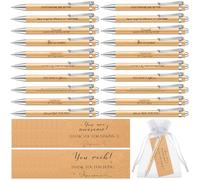 Tenare 60 Pcs Thank You Gift for Colleague Inspirational Bamboo Ballpoint Pen Thank You Card with Organza Bag Motivational Pen Appreciation Gifts for Employee Coworker Office Teacher Volunteer