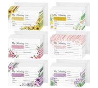 Tenare 600 Count Small Offering Envelopes for Church 2.99 x 5 Inch Tithe and Offering Envelopes Coin Donations Checks Cash Money Thank You Church Gift for Religious Baptism Occasions,6 Style