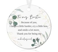 Tenare Bestie Thanks Gifts White Ceramics Thanks Ornament for Bestie Women Girls Hanging Thoughtful Plaques Decorations Birthday Gifts