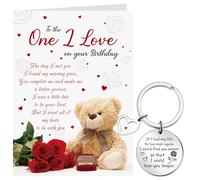 Tenare Birthday Card One I Love Wife Gifts from Husband Men Boyfriend If I Had My Life to Live over Again Keyring Lover Keychain for Her Wife Birthday Present