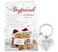 Tenare Boyfriend Christmas Card Bear Gifts Boyfriend Keyring from Boyfriend When I Tell You I Love You Keychain Soulmate Greeting Card for Him White Envelope for Christmas