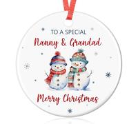Tenare Christmas Ceramic Gifts for Nanny Grandad Decoration Merry Christmas Grandparents Tree Ornament Nanny Gifts from Grandchildren Grandad