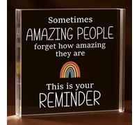 Tenare Thank You Gift, Sometimes People Forget How Amazing They Are Sentimental Well Done Plaque You're Amazing Plaque for Women Men Friend Teacher Mentor and Family(Rainbow Style)