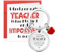 Tenare Thank You Teacher Gifts Include Inspirational Stainless Steel Keychain Appreciation Cards with Envelope for Nursery Teacher Colleagues Thanksgiving Teacher's Day Graduation Gift
