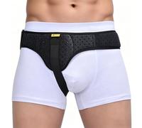 Tenbon Hernia Belt Truss for Men and Women Left or Right Side Supportive Groin Pain with Removable Compression Pads for Pre or Post-Surgical, Femoral, Comfortable Adjustable (Black, XL)