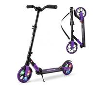TENBOOM Kick Scooter for Kids Ages 8-12, Teens & Adults, Handlebar Adjustable, Folding Scooters with 200mm Light-Up Wheels, Double Suspension