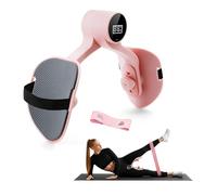 TENBOOM Thigh Trainer Pelvic Floor Trainer Automatic Counting 360°Rotating Exercise Equipment for Kegel Exercise mit Fabric Band Stretcher Toner Master Trainingtool for Women and Man Home Gym Pink