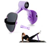 TENBOOM Thigh Trainer Pelvic Floor Trainer Automatic Counting 360°Rotating Exercise Equipment for Kegel Exercise mit Fabric Band Stretcher Toner Master Trainingtool for Women and Man Home Gym Purple