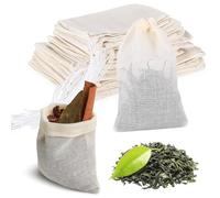 Tenbrachian 35 Pcs Cotton Muslin Bags for Cooking, Reusable Mesh Bags with Drawstring, Spice Herb Bag for Cooking Reusable Tea Bag for Loose Tea Filter Bouquet Garni (4 Sizes)