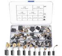 Tenbrachian 40 Pcs Electric Motor Carbon Brushes Replacement for Power Tool, Carbon Brushes for Power Tools, Carbon Brushes for Angle Grinder Electric Hammer Drill Circular Saw Carbon Motor(10 Sizes)