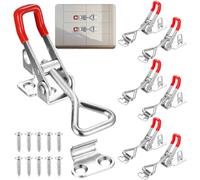 Tenbrachian 7 Pcs Adjustable Toggle Clamps, Metal Toggle Latch Hasp, Tension Clasp Lock, Heavy Duty Catch Latch Clamps, Quick Release Tension Toggles Lock for Cabinet Tool Boxes, with Screws
