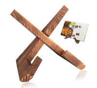 Tenbrachian Wooden Recipe Book Stands for Kitchen Cookbook Holders, Cook Book Stands for Kitchen, Wooden Cookbook Stand Kitchen, Farmhouse Rustic Recipe Holder for Reading Book Display(Brown)