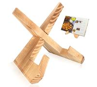 Tenbrachian Wooden Recipe Book Stands for Kitchen Cookbook Holders, Cook Book Stands for Kitchen, Wooden Cookbook Stand Kitchen, Farmhouse Rustic Recipe Holder for Reading Book Display(Wood Color)